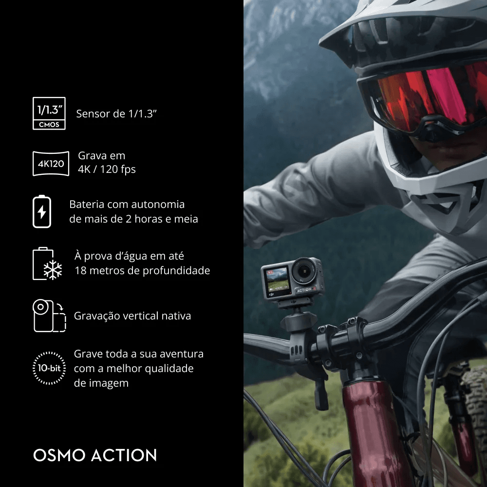 Câmera de Ação DJI Osmo Action 4 Adventure Combo 4K/120 fps BR
