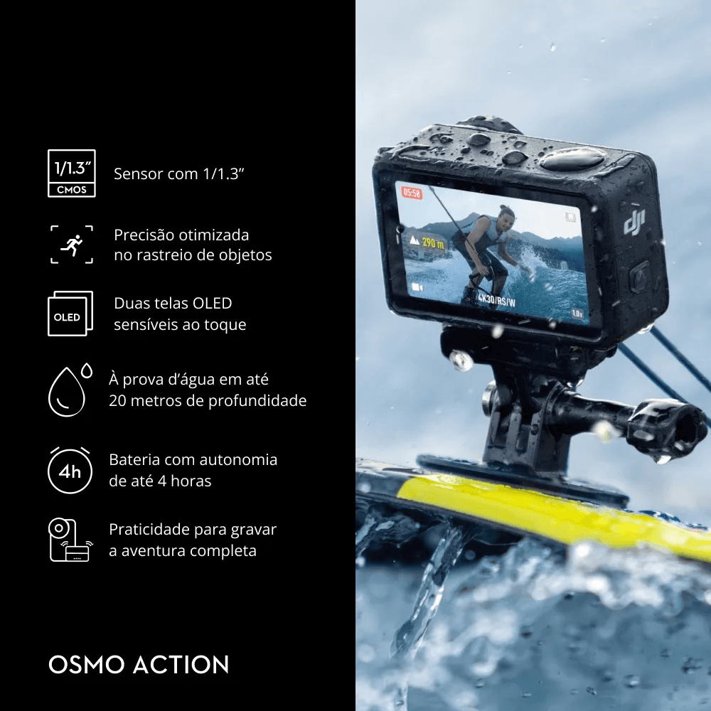 Câmera de Ação DJI Osmo Action 5 Pro Adventure Combo 4K/120 fps BR