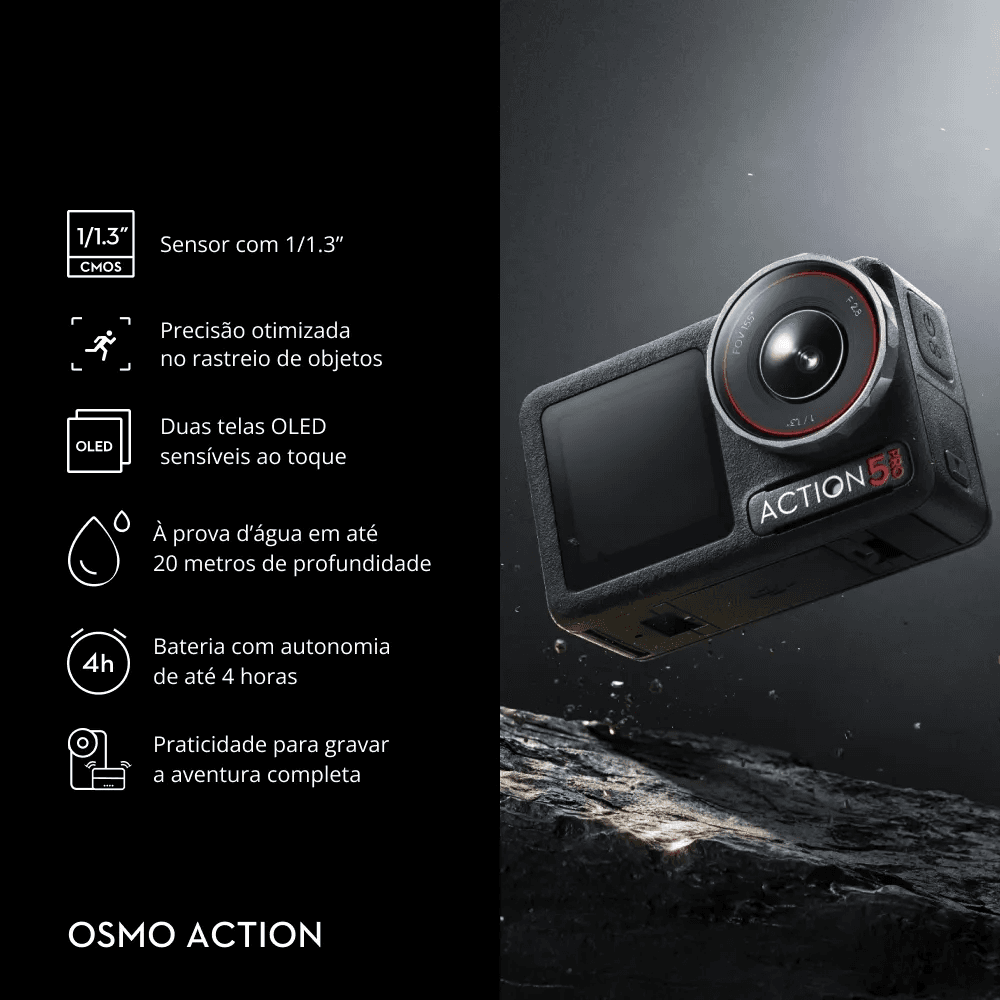 Câmera de Ação DJI Osmo Action 5 Pro Standard Combo 4K/120 fps BR