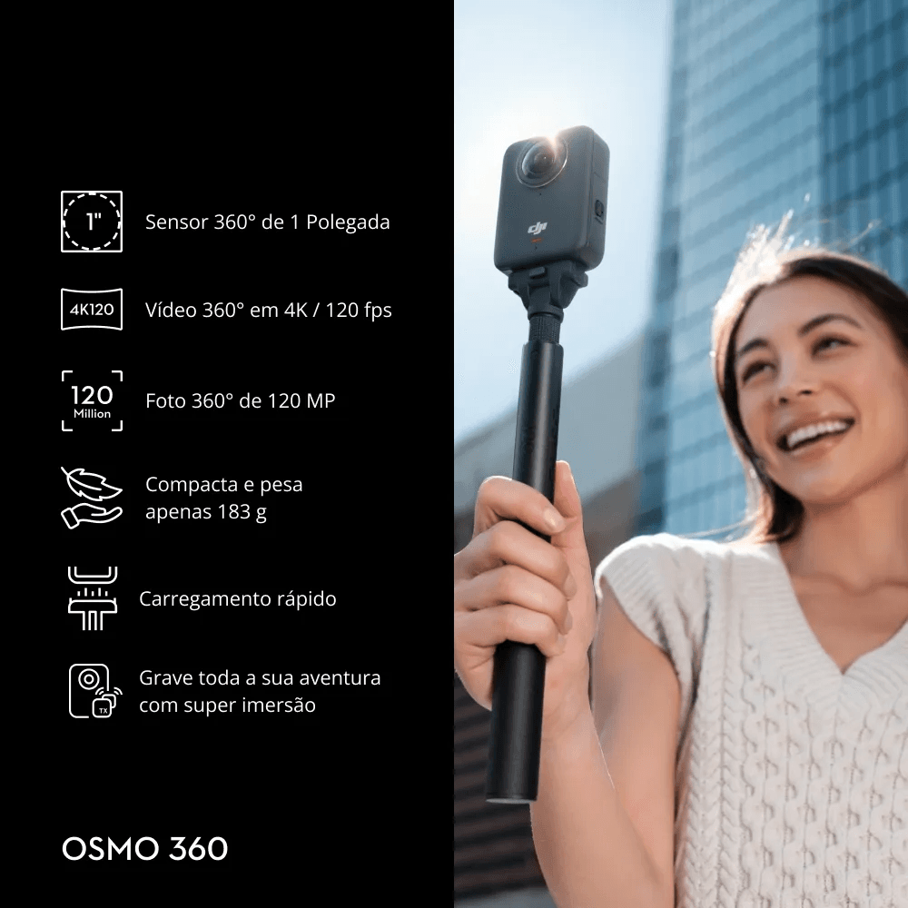 Câmera de Ação DJI Osmo 360 Adventure Combo 8K BR