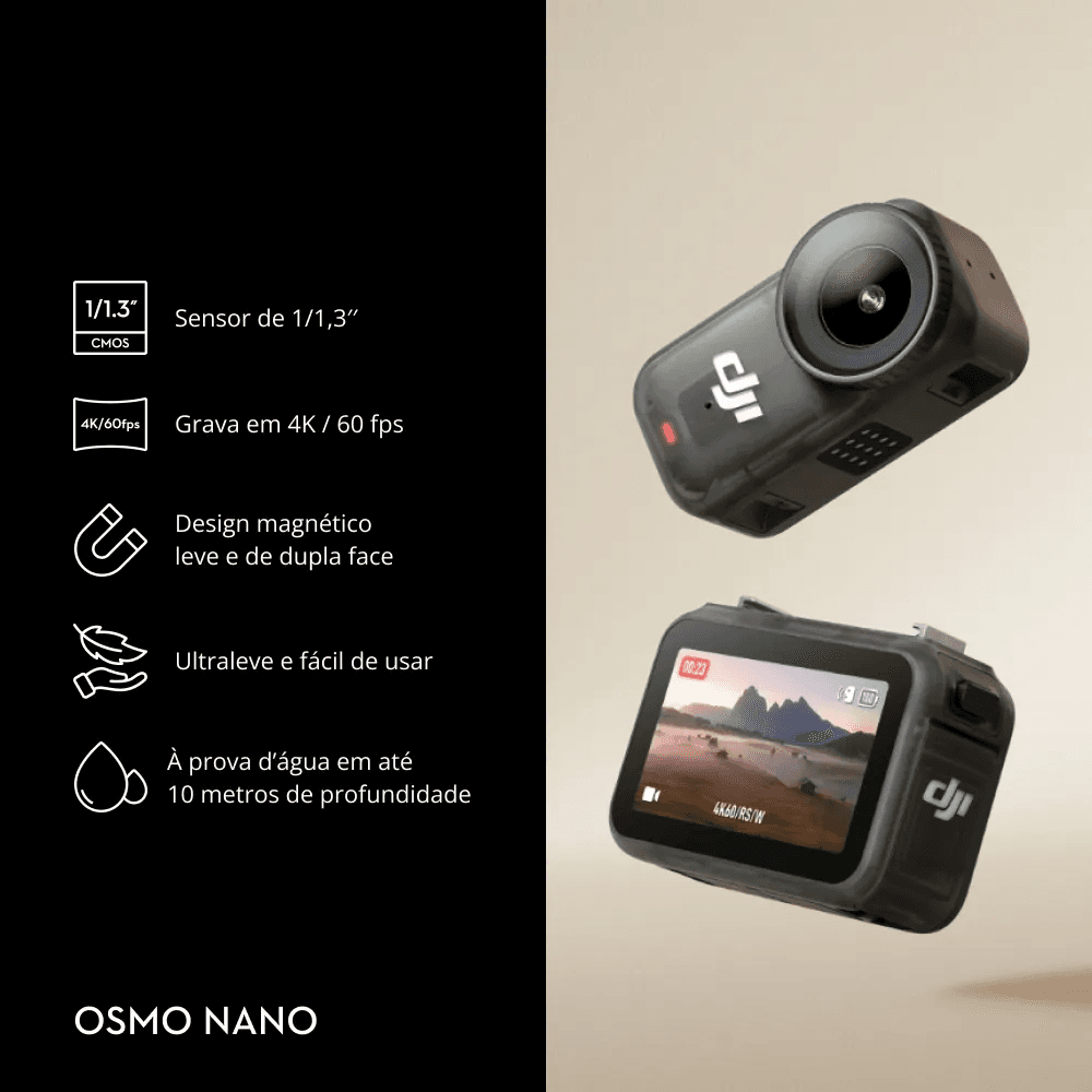 Câmera de Ação DJI Osmo Nano Standard Combo 128GB 4K BR